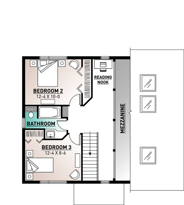 House Plan Design - Contemporary Floor Plan - Upper Floor Plan #23-2037