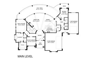 Floor Plan - Main Floor for Modern House Plan #920-18 - 5 bed, 4 bath