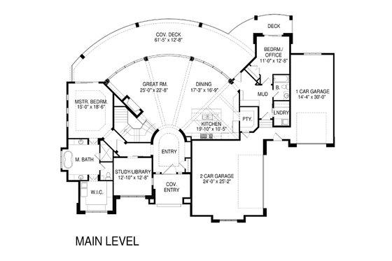 Floor Plan - Main Floor for Modern House Plan #920-18 - 5 bed, 4 bath