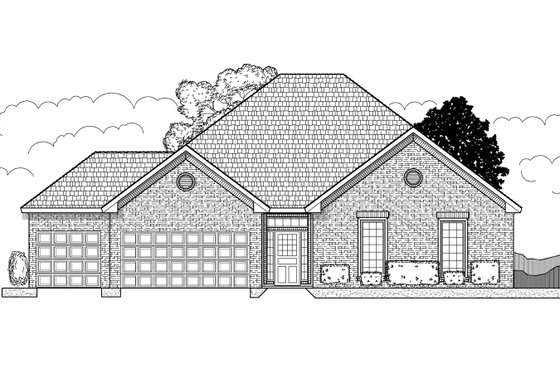 Exterior - Front Elevation for Traditional House Plan #65-448 - 4 bed, 2 bath