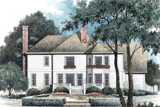 Exterior - Rear Elevation for Country House Plan #429-24 - 5 bed, 4 bath