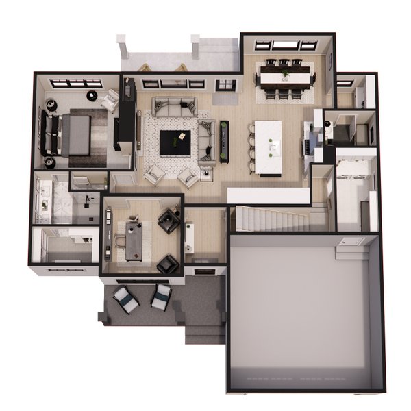 House Blueprint - Farmhouse Floor Plan - Main Floor Plan #51-1377