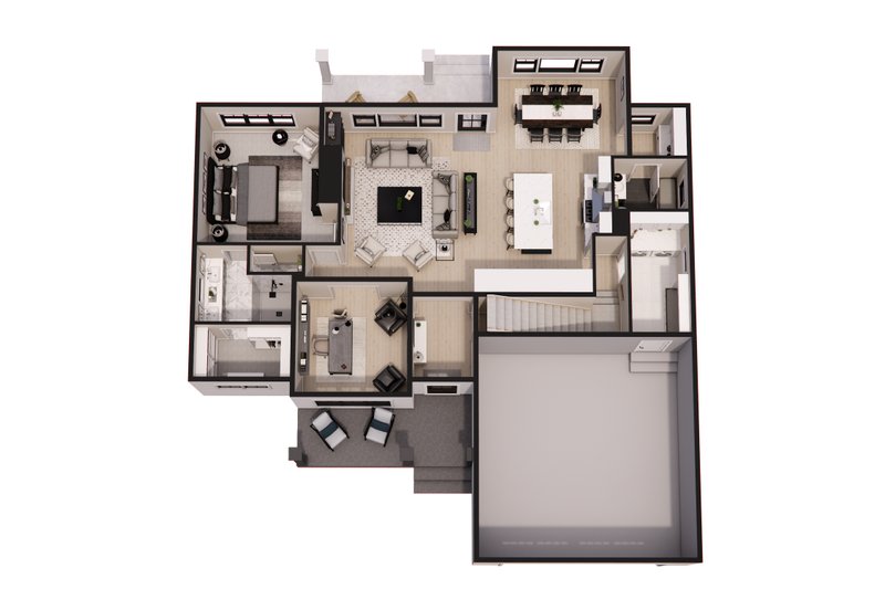 House Design - Floor Plan - Main Floor 1 for Farmhouse House Plan #51-1377 - 3 bed, 2.5 bath
