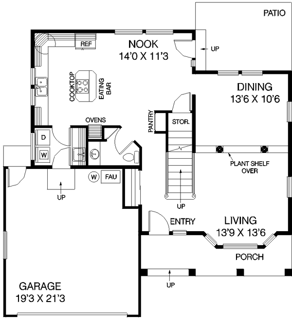 Traditional Floor Plan - Main Floor Plan #60-463