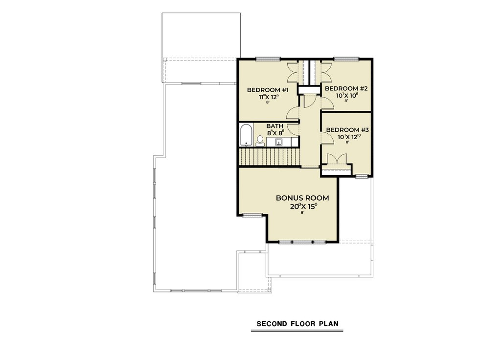 Floor Plan - Upper Floor for Contemporary House Plan #1070-273 - 4 bed, 2.5 bath