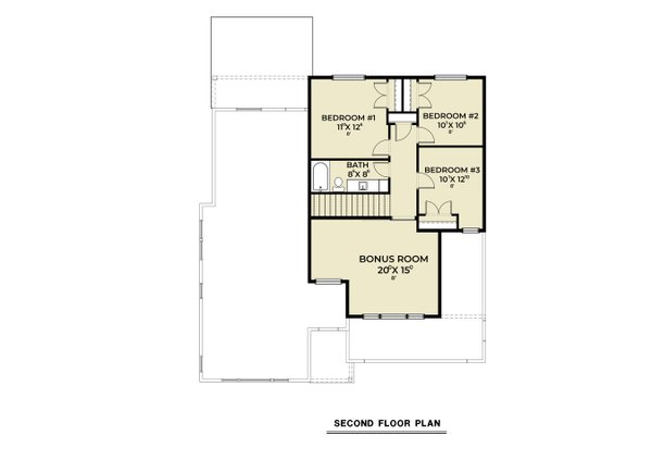 House Blueprint - Floor Plan - Upper Floor for Contemporary House Plan #1070-273 - 4 bed, 2.5 bath