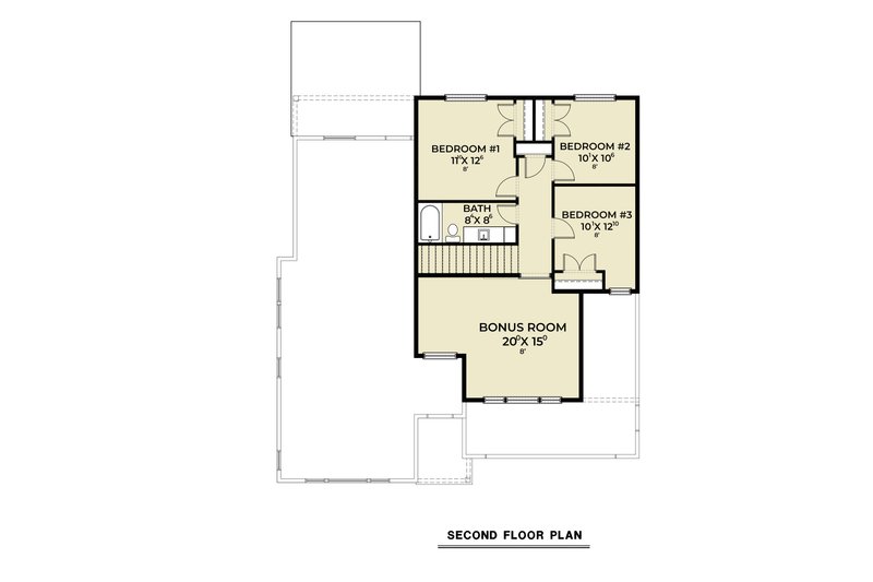 House Blueprint - Floor Plan - Upper Floor for Contemporary House Plan #1070-273 - 4 bed, 2.5 bath
