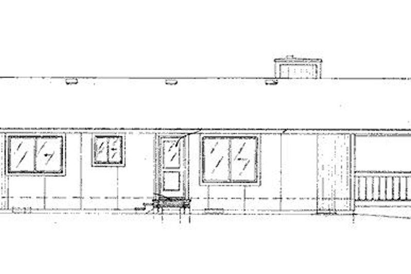 House Blueprint - Exterior - Rear Elevation for Cabin House Plan #320-407 - 3 bed, 2 bath