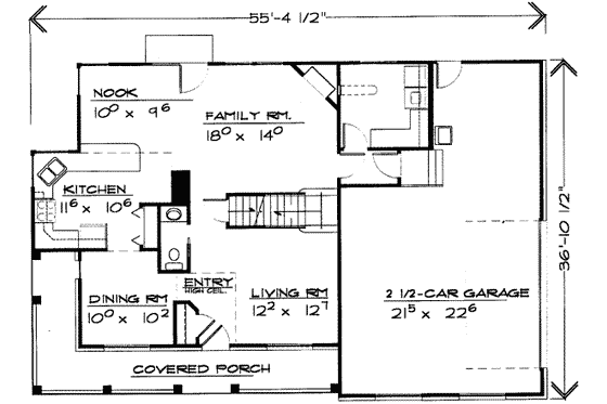 Floor Plan - Main Floor for Country House Plan #308-139 - 3 bed, 2.5 bath