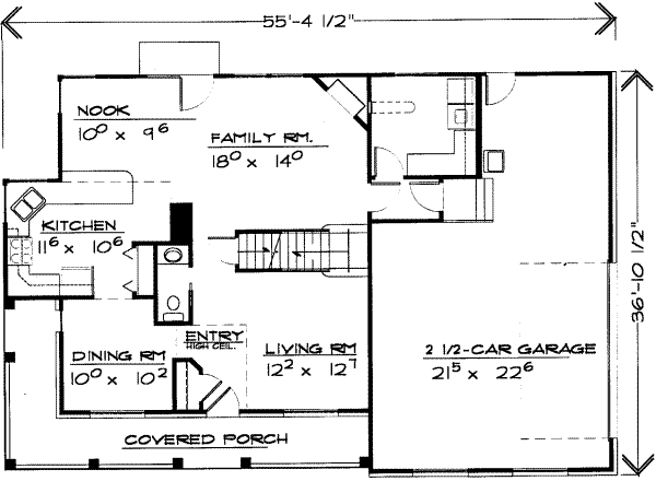 Country Floor Plan - Main Floor Plan #308-139