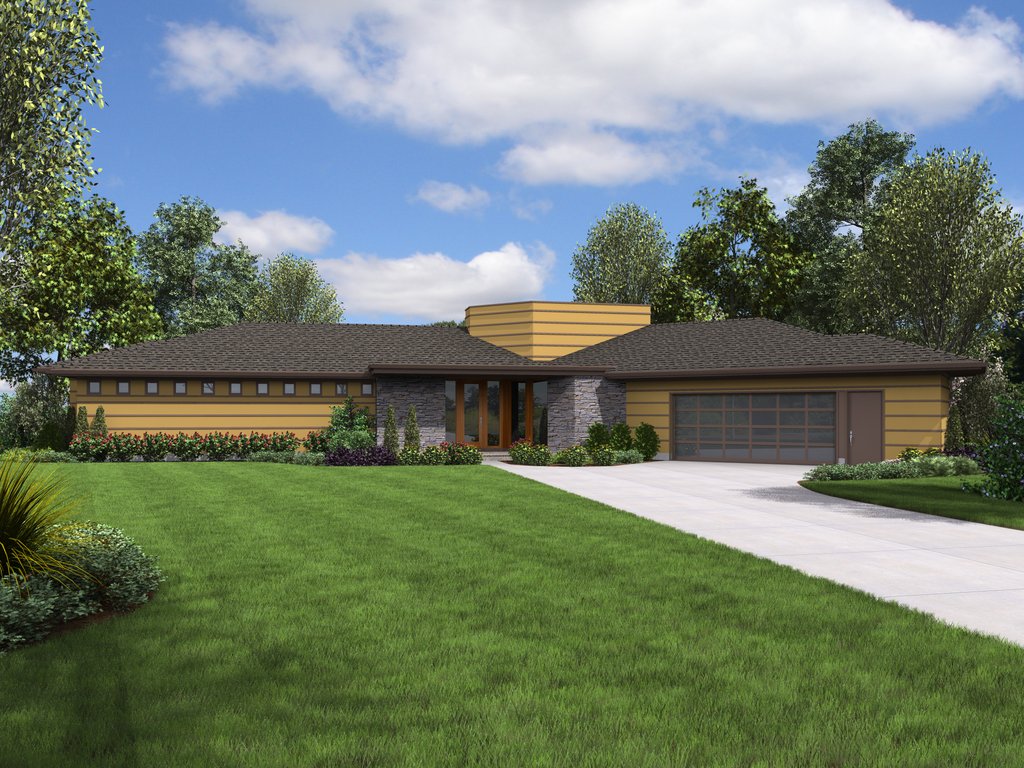 Contemporary Style House Plan 3 Beds 2 5 Baths 2122 Sq Ft Plan
