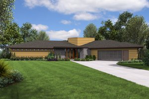 Contemporary Exterior - Front Elevation Plan #48-698