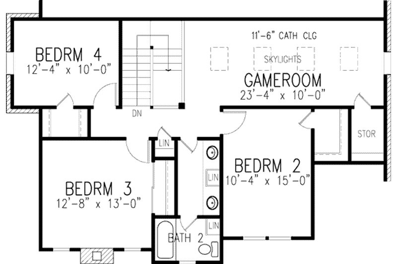 Dream House Plan - Floor Plan - Upper Floor for European House Plan #410-372 - 4 bed, 2.5 bath