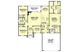 Floor Plan - Main Floor for European House Plan #430-122 - 3 bed, 2 bath