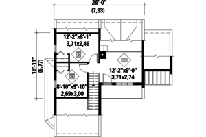 Floor Plan - Upper Floor for Contemporary House Plan #25-2135 - 3 bed, 1 bath