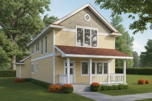 Architectural House Design - Farmhouse Exterior - Front Elevation Plan #95-220