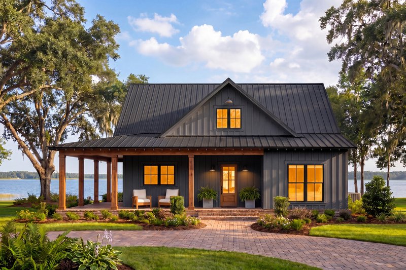 House Blueprint - Exterior - Front Elevation 5 for Country House Plan #430-440 - 2 bed, 2 bath