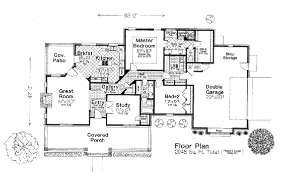 Floor Plan - Main Floor for European House Plan #310-650 - 2 bed, 2 bath
