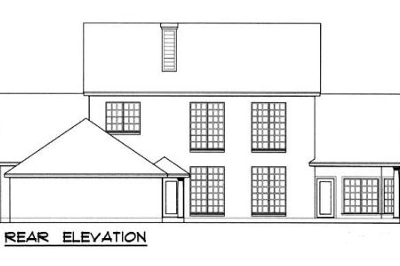 Architectural House Design - Exterior - Rear Elevation for Southern House Plan #40-112 - 4 bed, 3.5 bath