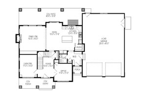 Floor Plan - Main Floor for Craftsman House Plan #920-36 - 6 bed, 4.5 bath