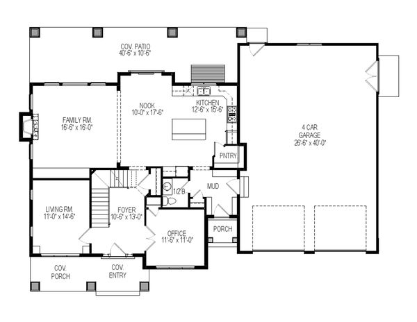 Architectural House Design - Craftsman Floor Plan - Main Floor Plan #920-36