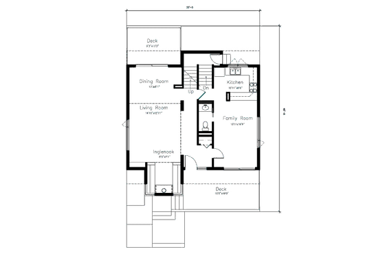 Floor Plan - Main Floor for Modern House Plan #432-1 - 3 bed, 1.5 bath