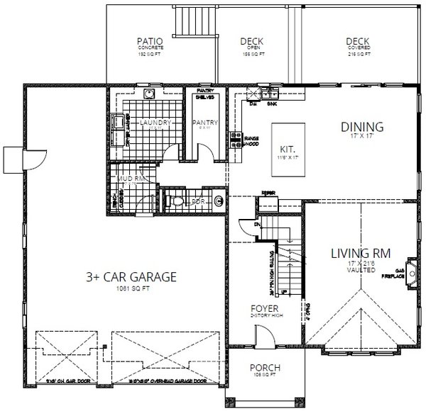 Craftsman Floor Plan - Main Floor Plan #112-182