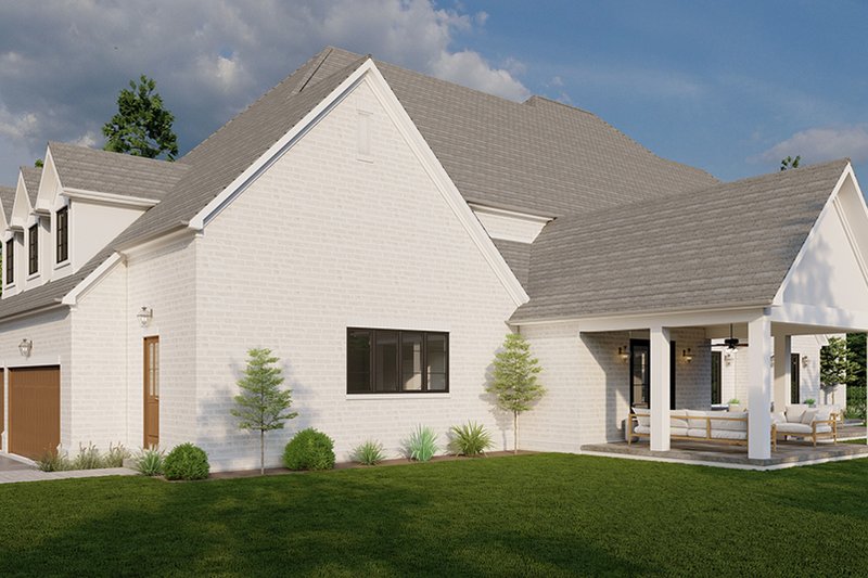 Home Plan - Exterior - Rear Elevation 2 for European House Plan #923-312 - 4 bed, 4.5 bath