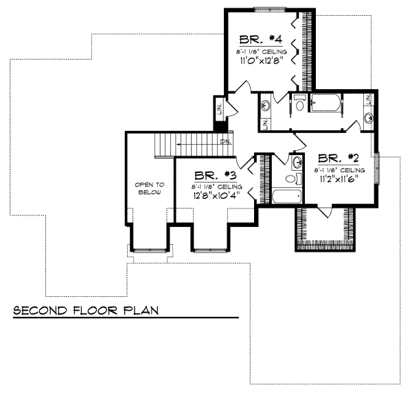 House Plan Design - European Floor Plan - Upper Floor Plan #70-731