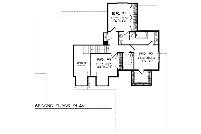 Home Plan - Floor Plan - Upper Floor for European House Plan #70-731 - 4 bed, 3.5 bath
