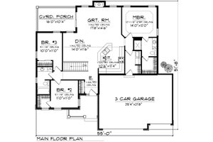 Floor Plan - Main Floor for Traditional House Plan #70-1131 - 3 bed, 2 bath