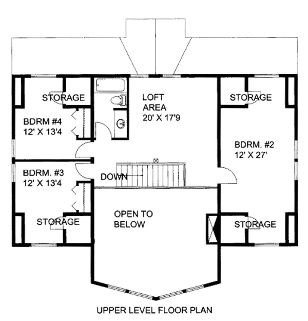 Bungalow Floor Plan - Upper Floor Plan #117-736