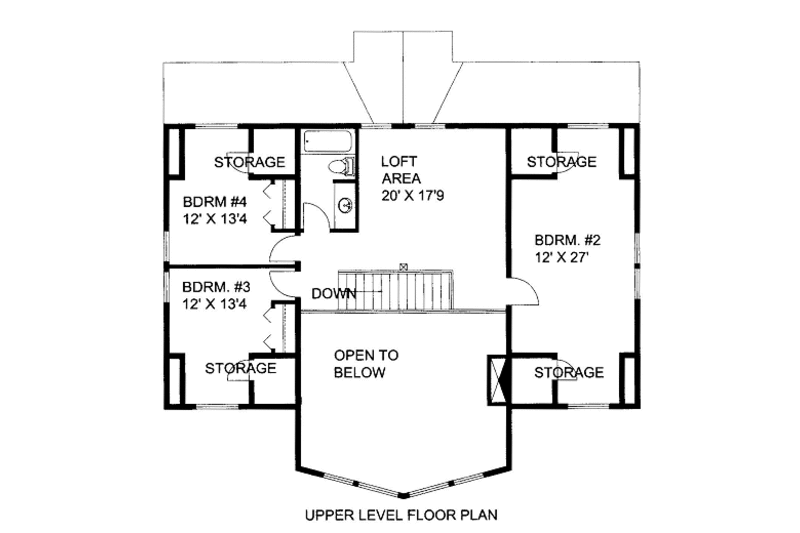 Architectural House Design - Floor Plan - Upper Floor for Bungalow House Plan #117-736 - 4 bed, 2.5 bath