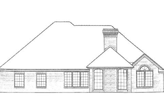 Exterior - Rear Elevation for European House Plan #310-815 - 4 bed, 2.5 bath