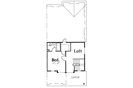 Floor Plan - Upper Floor for Traditional House Plan #303-395 - 2 bed, 2 bath