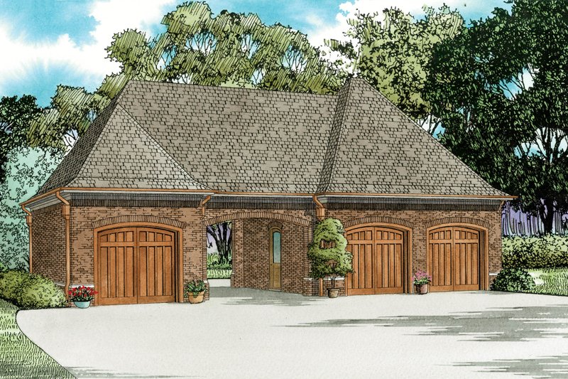 Architectural House Design - Exterior - Rear Elevation for European House Plan #17-2582, 0 bath