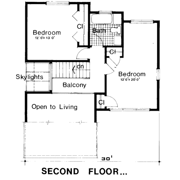 Contemporary Floor Plan - Upper Floor Plan #312-522