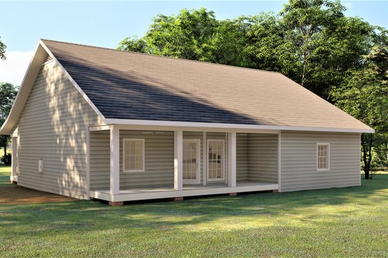 Exterior - Rear Elevation for Southern House Plan #44-252 - 3 bed, 2 bath