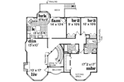 European Style House Plan - 3 Beds 2 Baths 1858 Sq/Ft Plan #47-587 