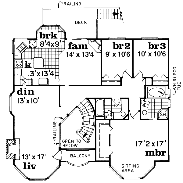 European Floor Plan - Upper Floor Plan #47-587