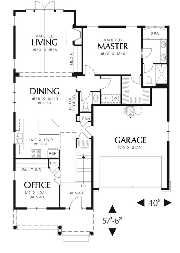 Home Plan - Cottage Floor Plan - Main Floor Plan #48-633
