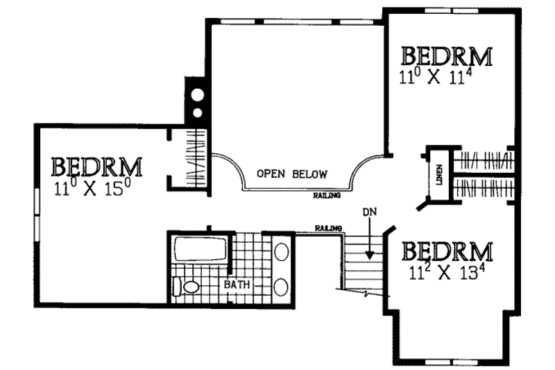 Home Plan - Floor Plan - Upper Floor for Traditional House Plan #72-379 - 4 bed, 2.5 bath
