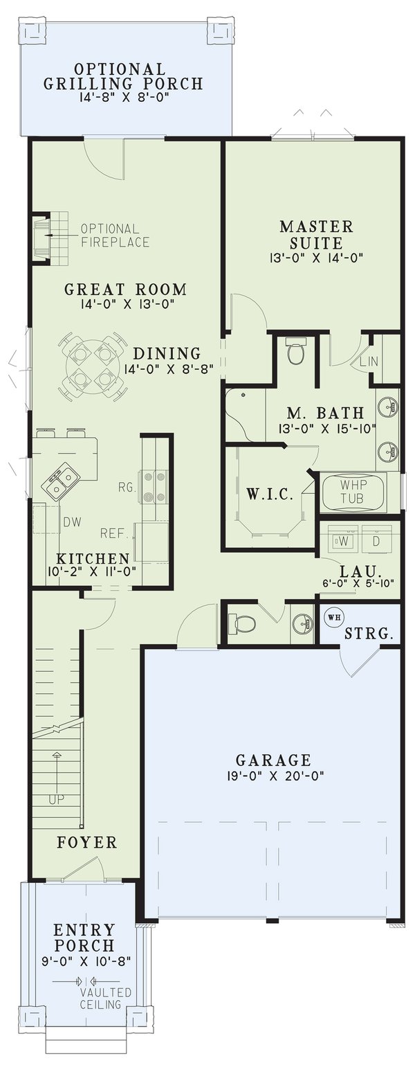 Architectural House Design - Craftsman Floor Plan - Main Floor Plan #17-2912
