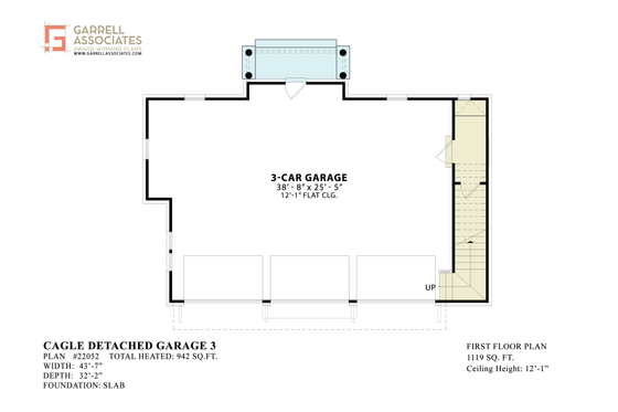 Floor Plan - Main Floor for Modern House Plan #54-598 - 1 bed, 1 bath