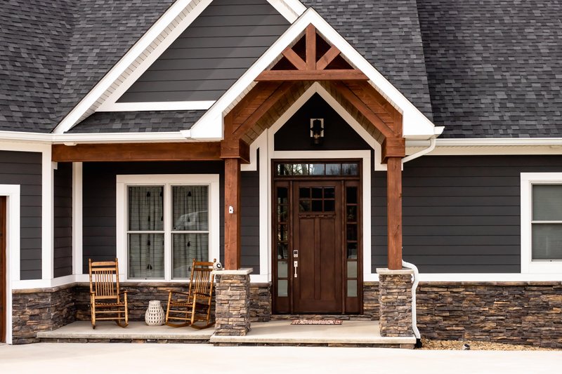 Architectural House Design - Exterior - Front Elevation 3 for Country House Plan #54-459 - 3 bed, 2 bath
