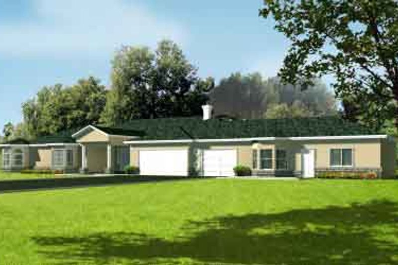 Architectural House Design - Adobe / Southwestern Exterior - Front Elevation Plan #1-1115