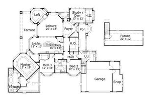 Floor Plan - Main Floor for European House Plan #411-805 - 3 bed, 2.5 bath