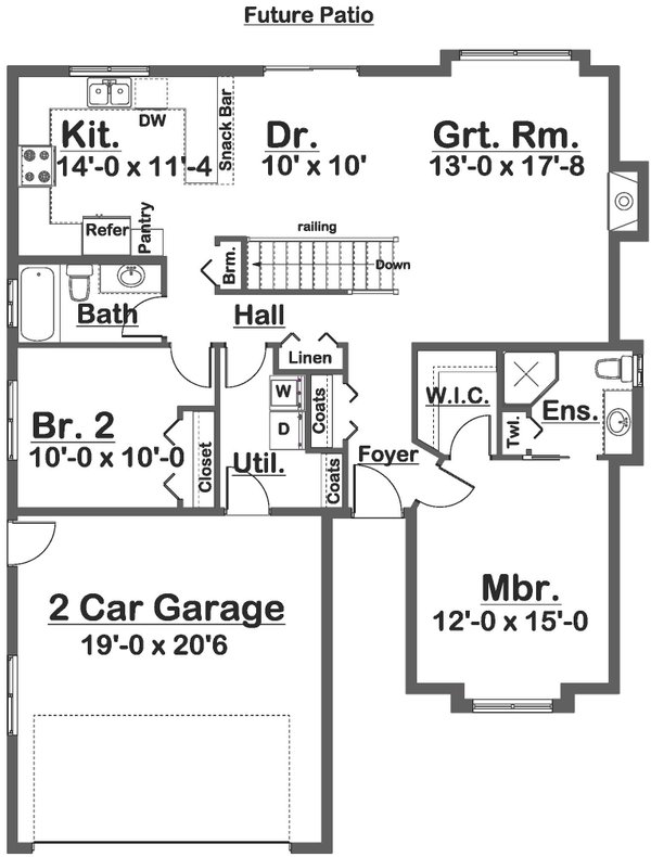 Ranch Floor Plan - Main Floor Plan #126-264