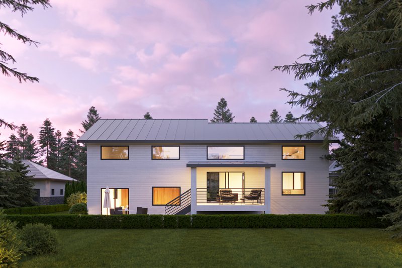House Blueprint - Photo 2 for Contemporary House Plan #1066-158 - 4 bed, 3 bath