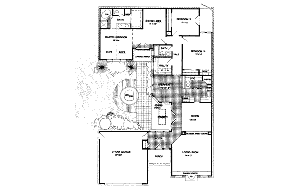 Floor Plan - Main Floor for European House Plan #410-381 - 3 bed, 2 bath